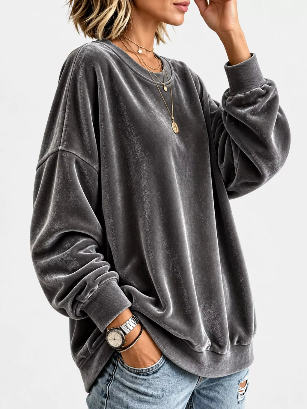 Full Size Crew Neck Drop Shoulder Sweatshirt Plus (27)