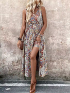 Paisley Print Sleeveless Romper (4)
