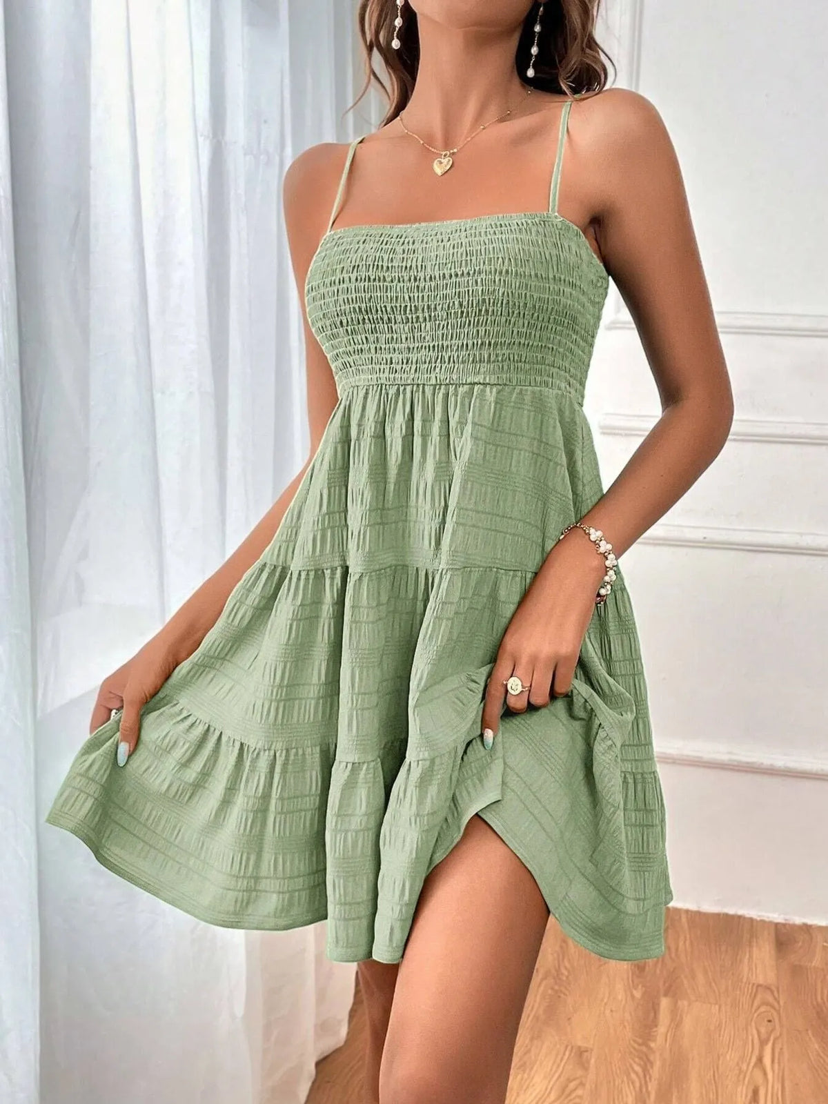 Smocked Tiered Cami Dress (29)