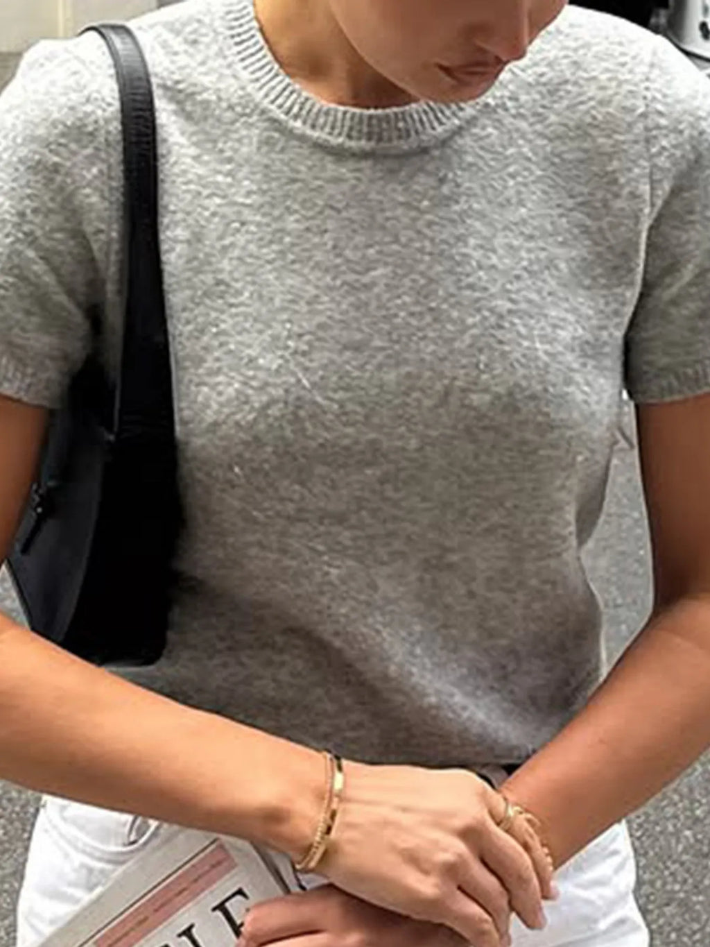 Round Neck Short Sleeve Sweater (13)