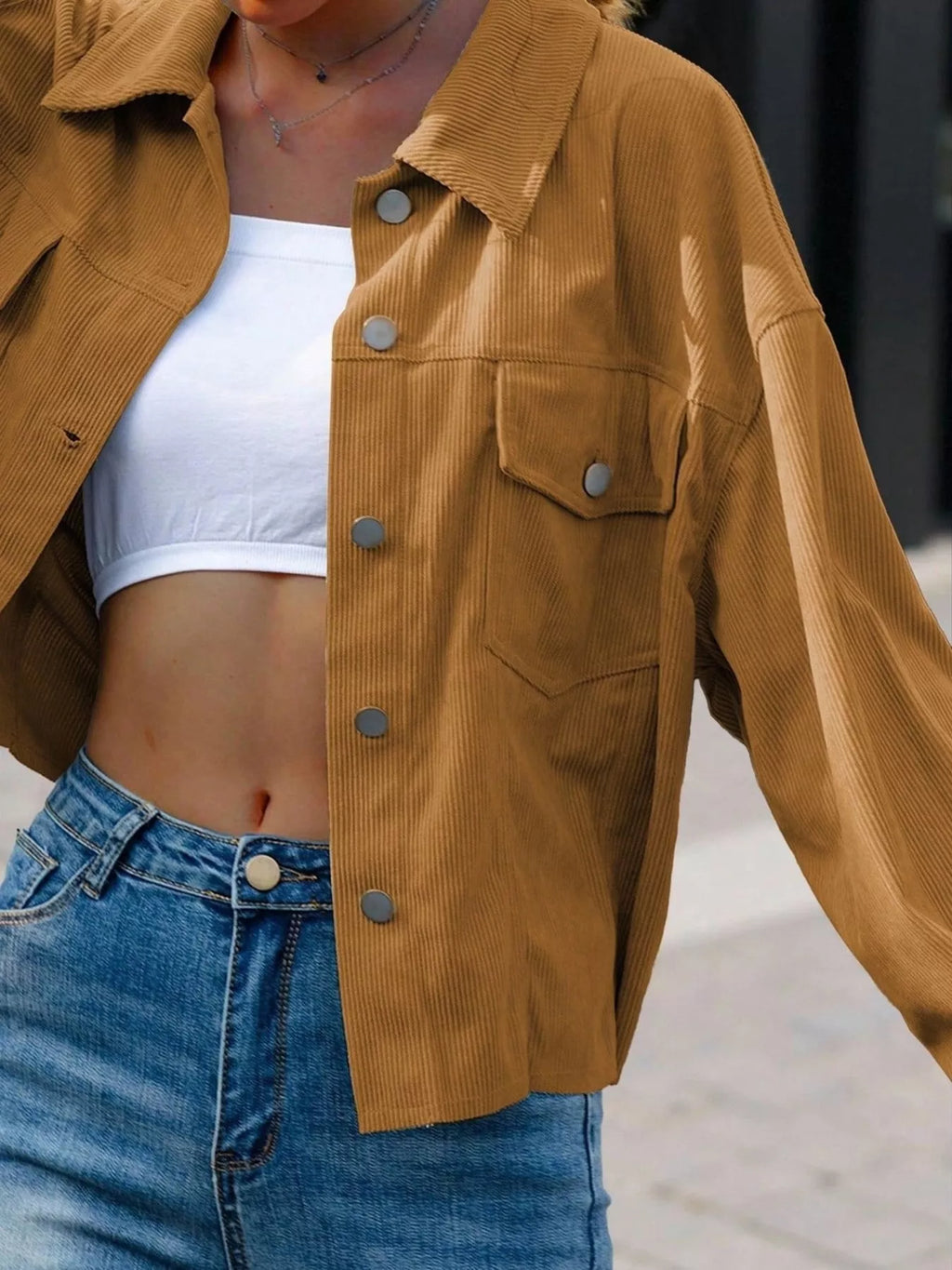 Corduroy Button-down Shacket (9)