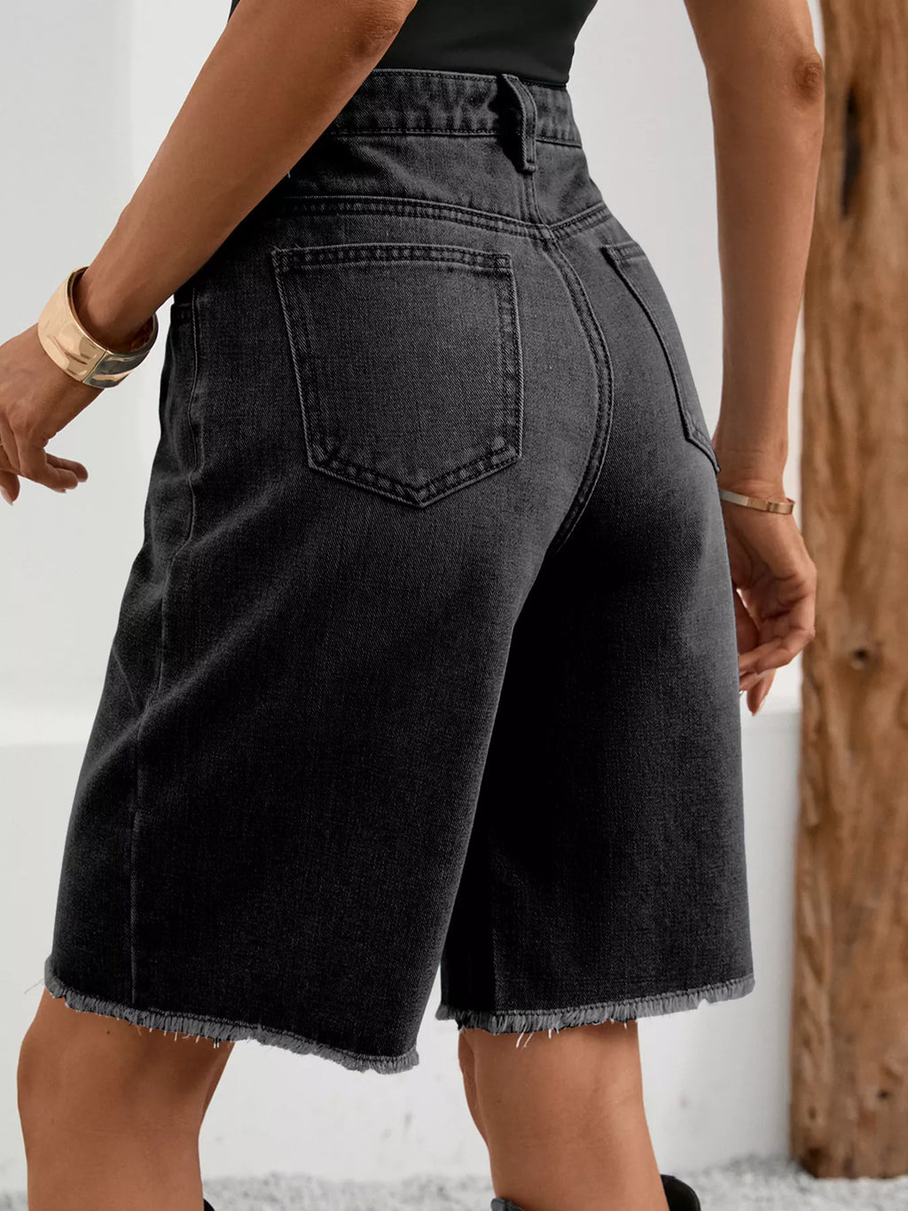 Ripped Frayed Hem Denim Shorts (15)