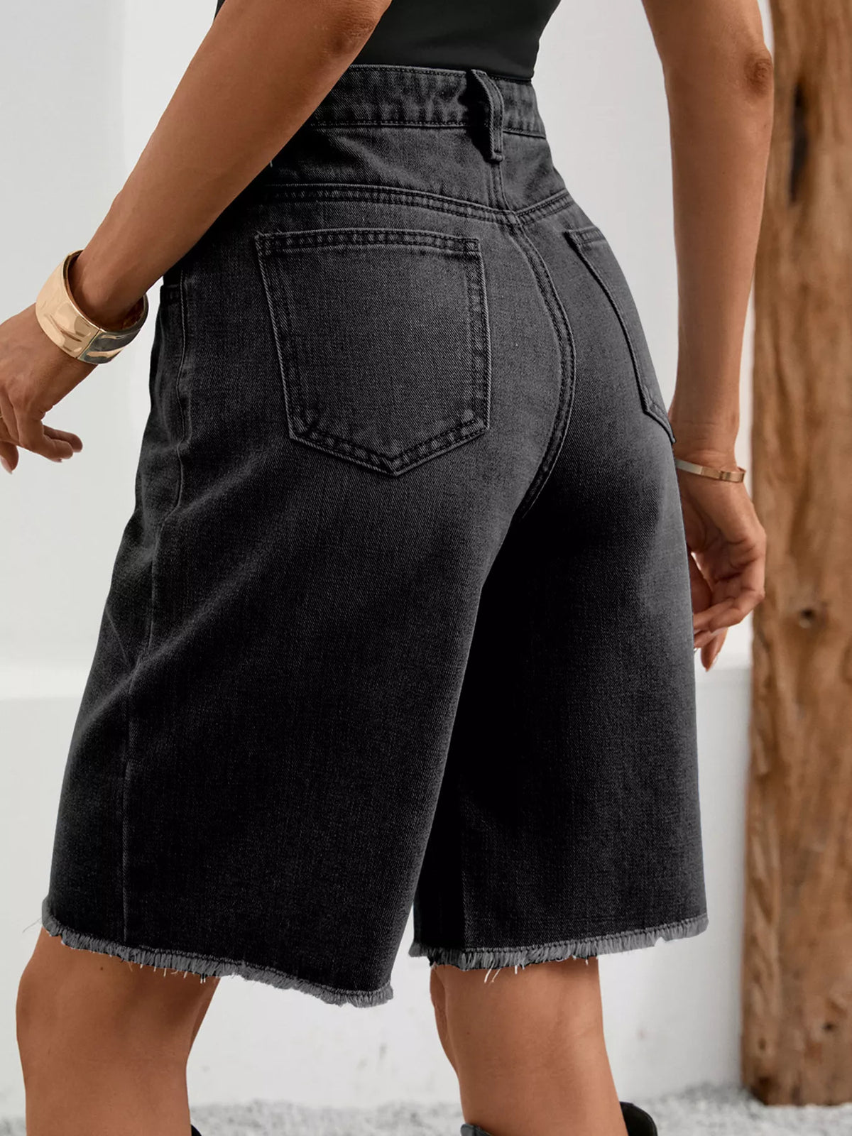 Ripped Frayed Hem Denim Shorts (15)