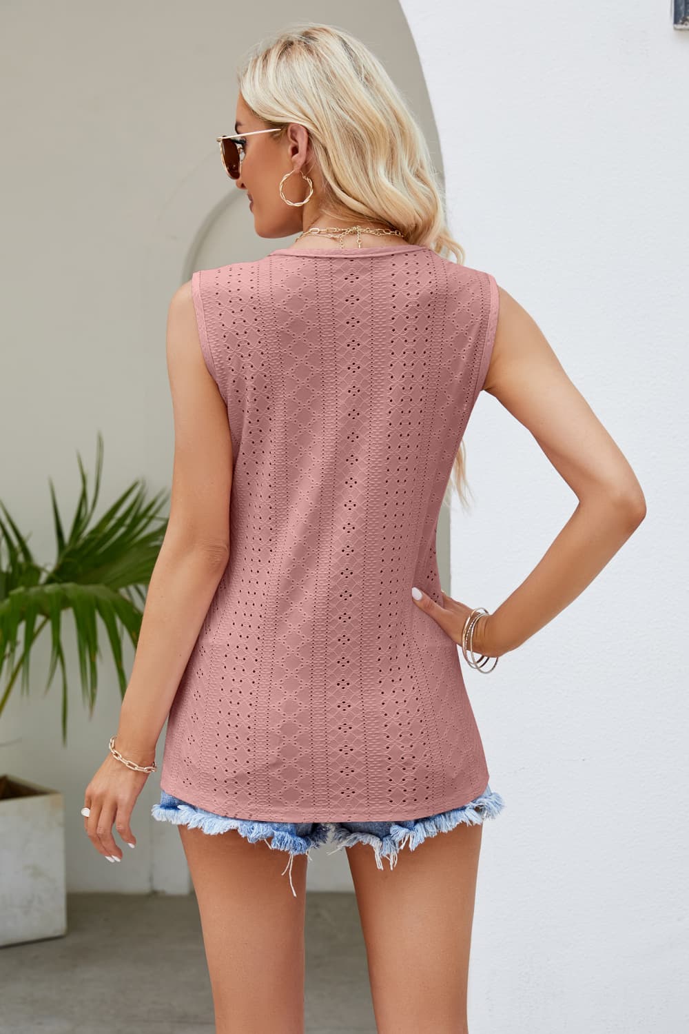 Spliced Lace V-neck Tank (12)