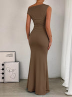 One-shoulder Ruched Bodycon Maxi Dress (14)