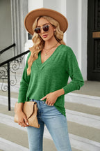V-neck Long Sleeve T-shirt (3)