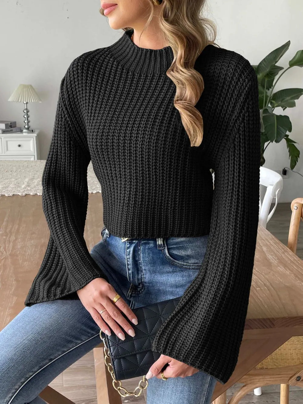 Mock Neck Long Sleeve Sweater (9)
