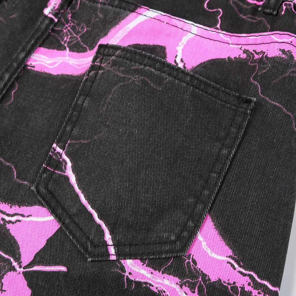Street Versatile Printed Casual Jeans photo 3