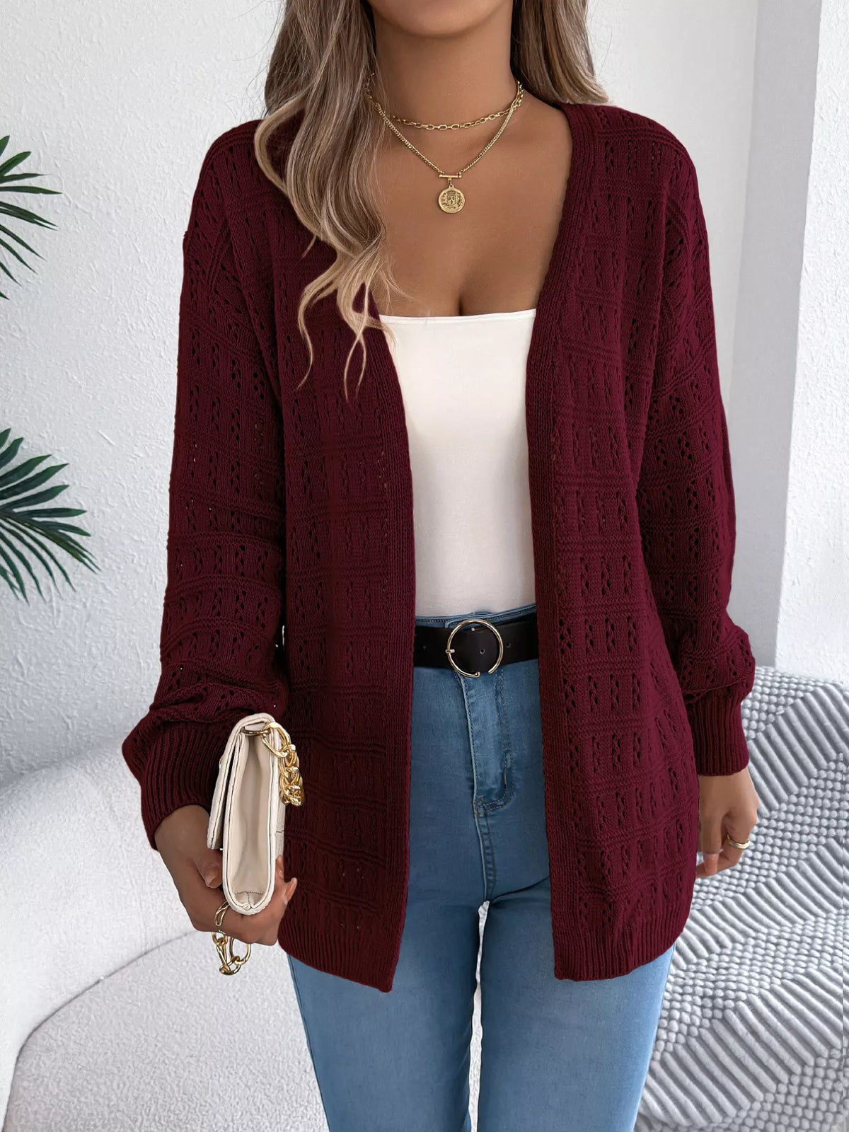 Open-front Crochet Knit Cardigan (16)