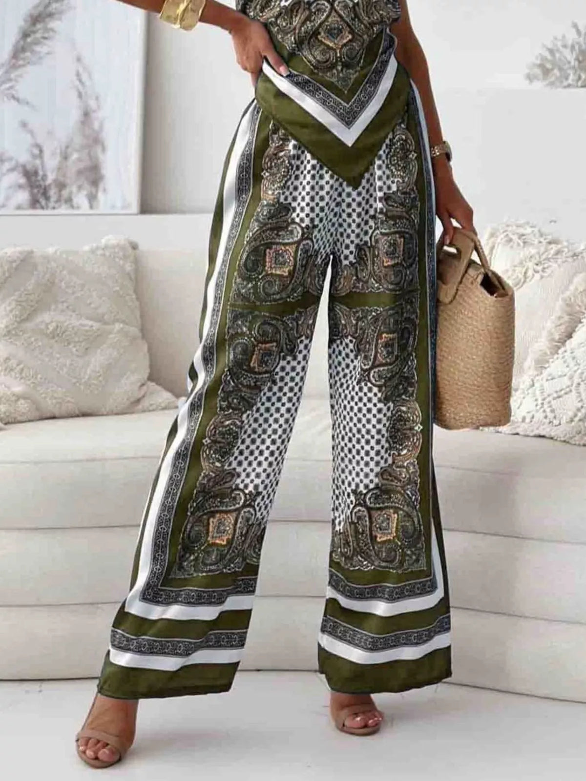 Tie Back Printed Cami Pants Set (12)