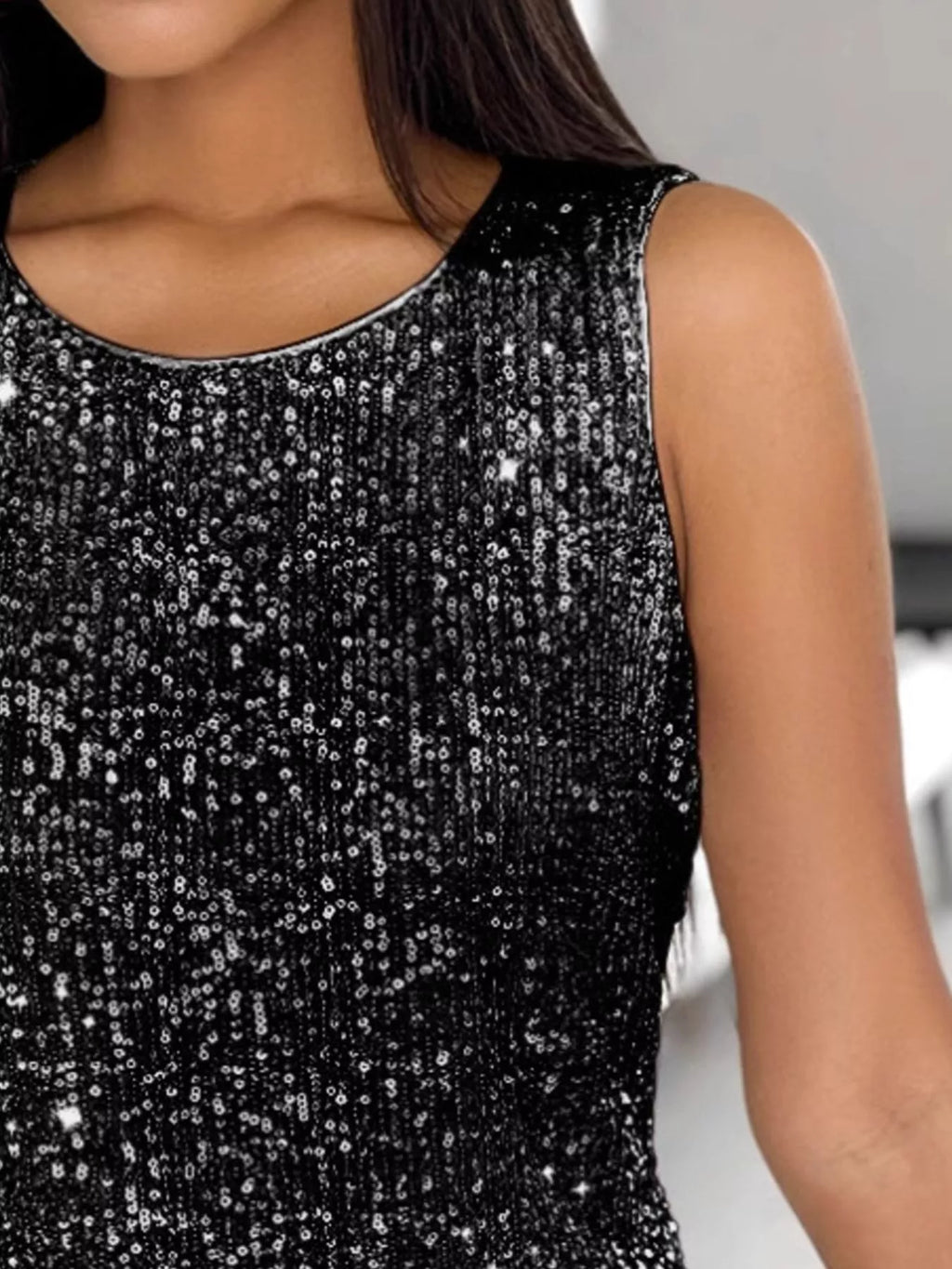 Sequin Round Neck Tank Top (4)
