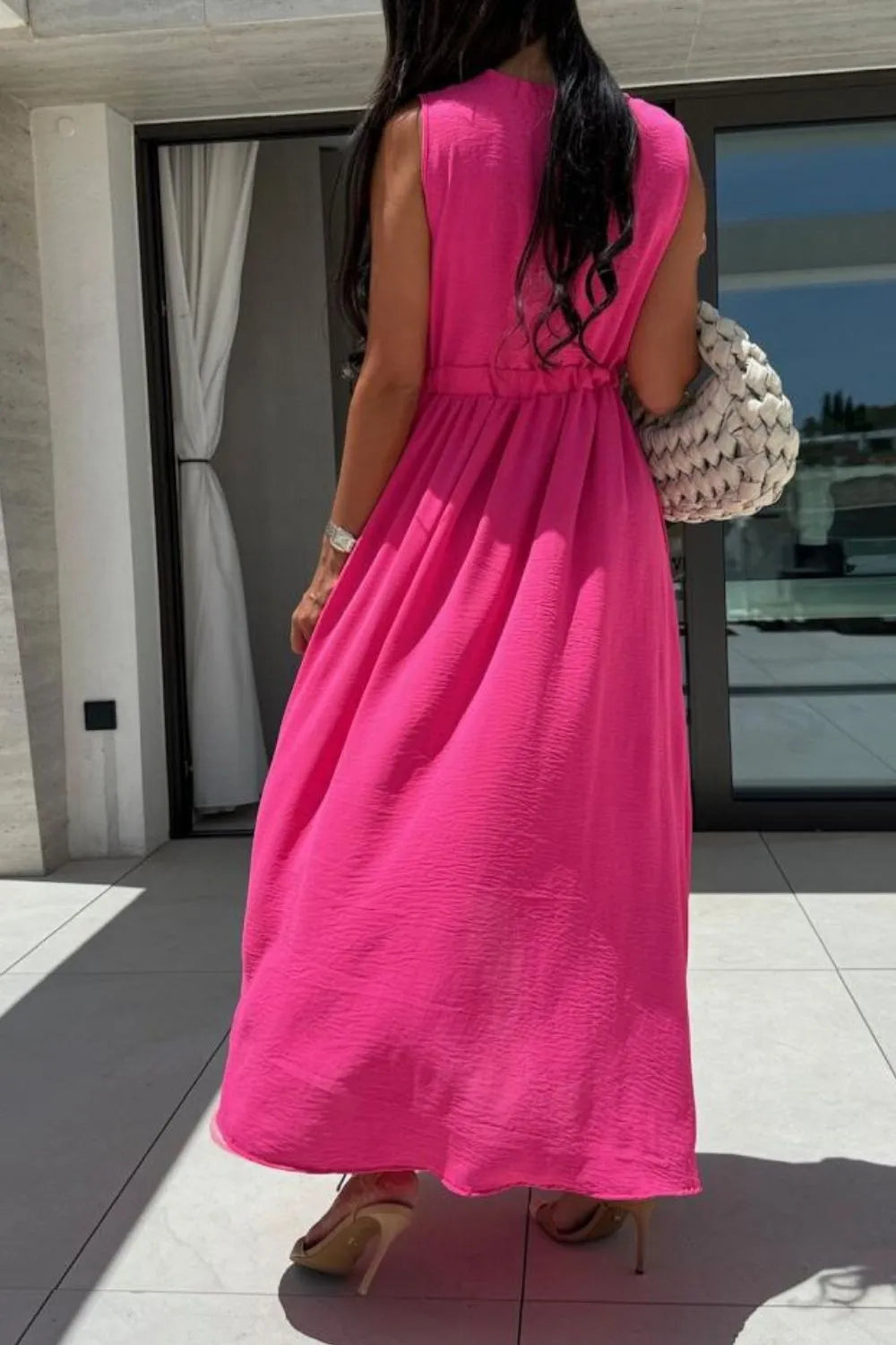 Surplice Sleeveless Slit Maxi Dress (7)