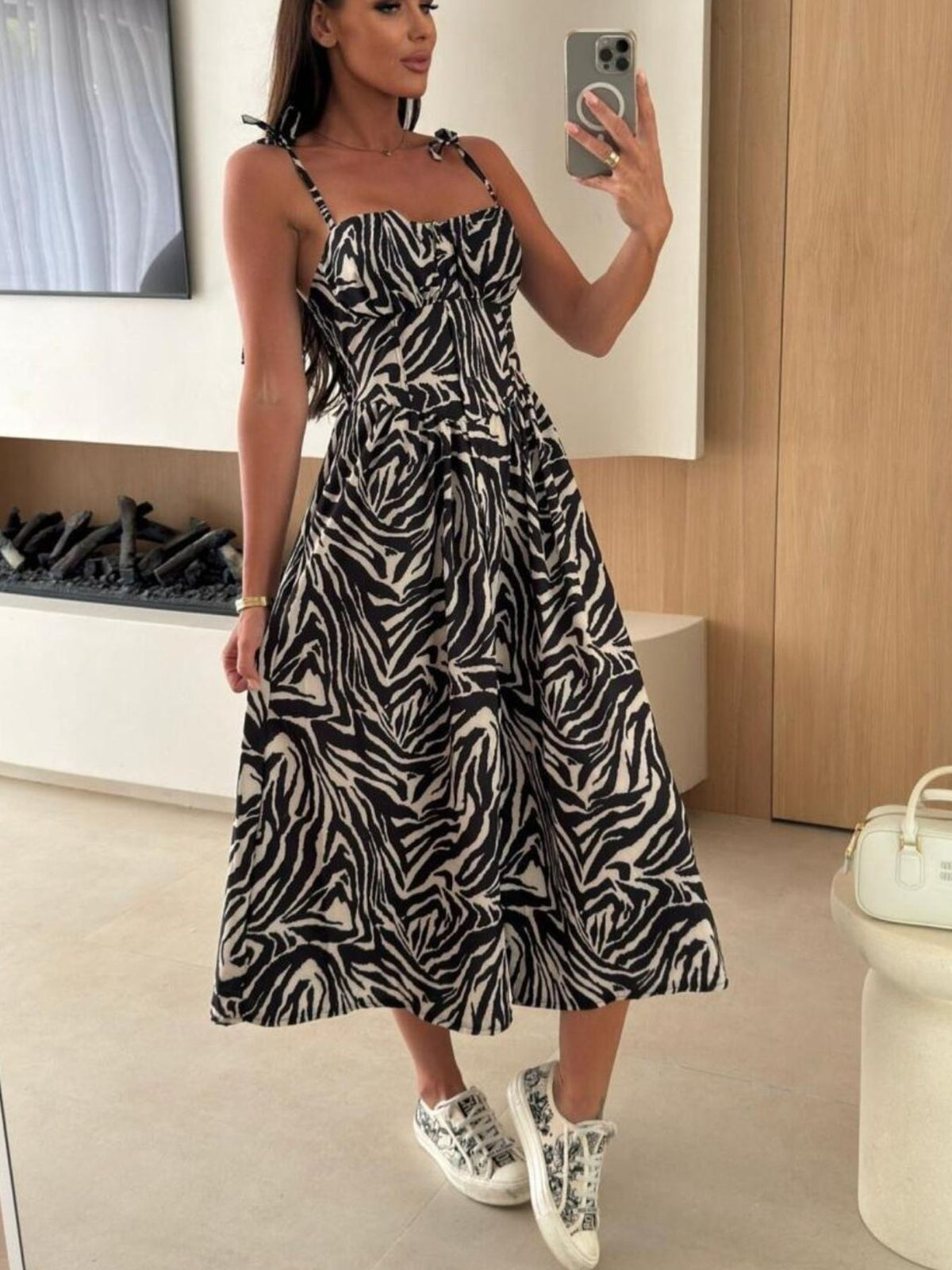 Striped Tie-shoulder Midi Dress (11)