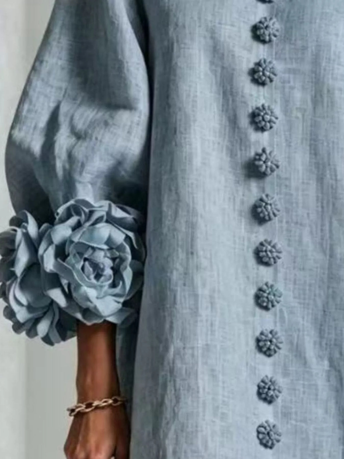 3d Floral 3/4 Sleeve Mini Dress (18)