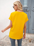 V-neck Short Sleeve T-shirt (10)