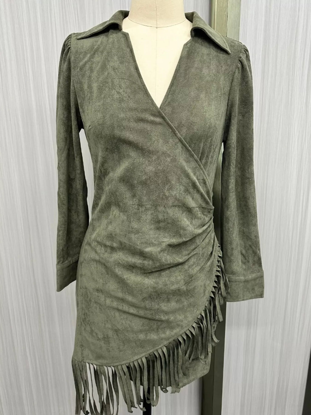 Fringed Long Sleeve Mini Dress (4)
