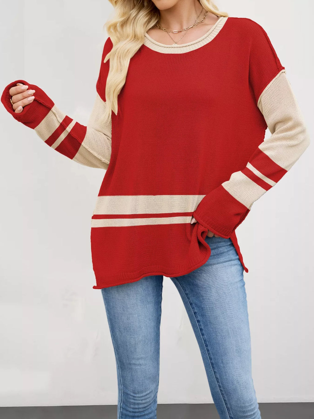 Block Side Slit Sweater (6)