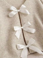 Bow-knot Front V-neck Knit Cardigan (2)