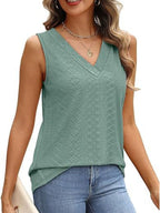 Eyelet V-neck Tank (9)