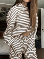 Striped Long Sleeve Top Pants Set (17)