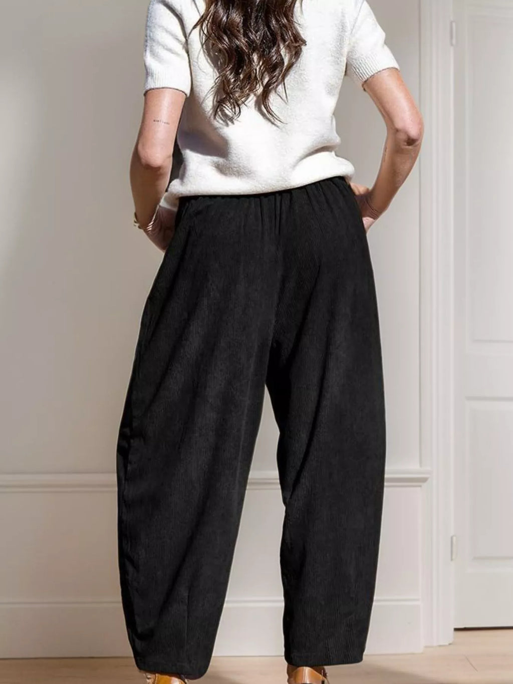 Casual Corduroy Wide Leg Pants Pockets (14)