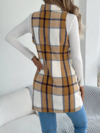 Plaid Double-breasted Vest Coat (6)