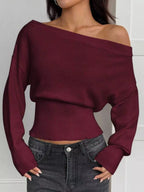 One Shoulder Cropped Sweater (9)