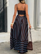 Cutout Back Striped Maxi Dress (9)