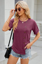 Round Neck Short Sleeve T-shirt (21)