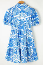 Vintage Floral Print Waist-controlled Slimming Flounce Dress photo 5