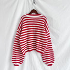 Oversized Striped Drop Shoulder Sweater (17)