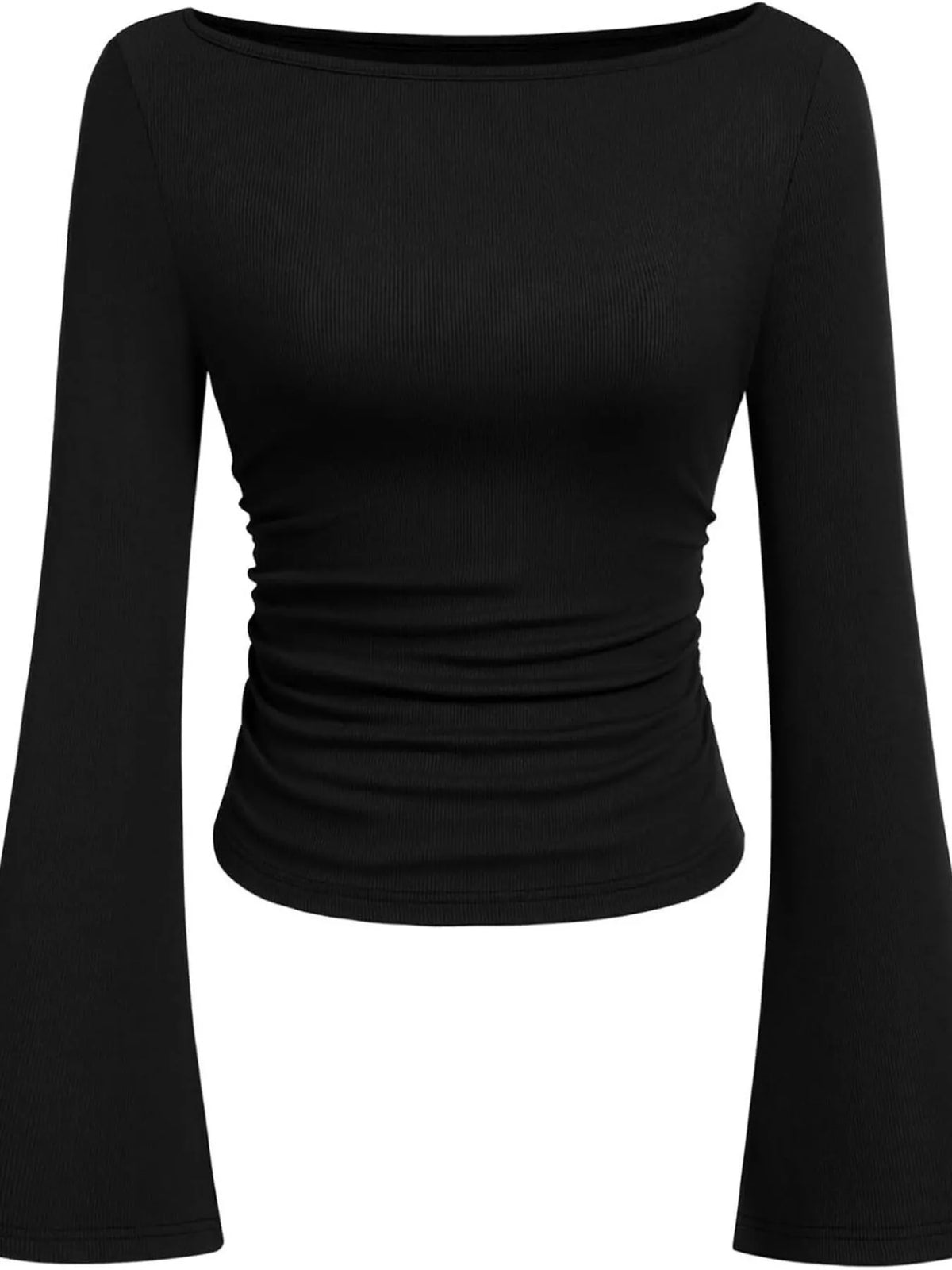 Boat Neck Flare Sleeve T-shirt (11)