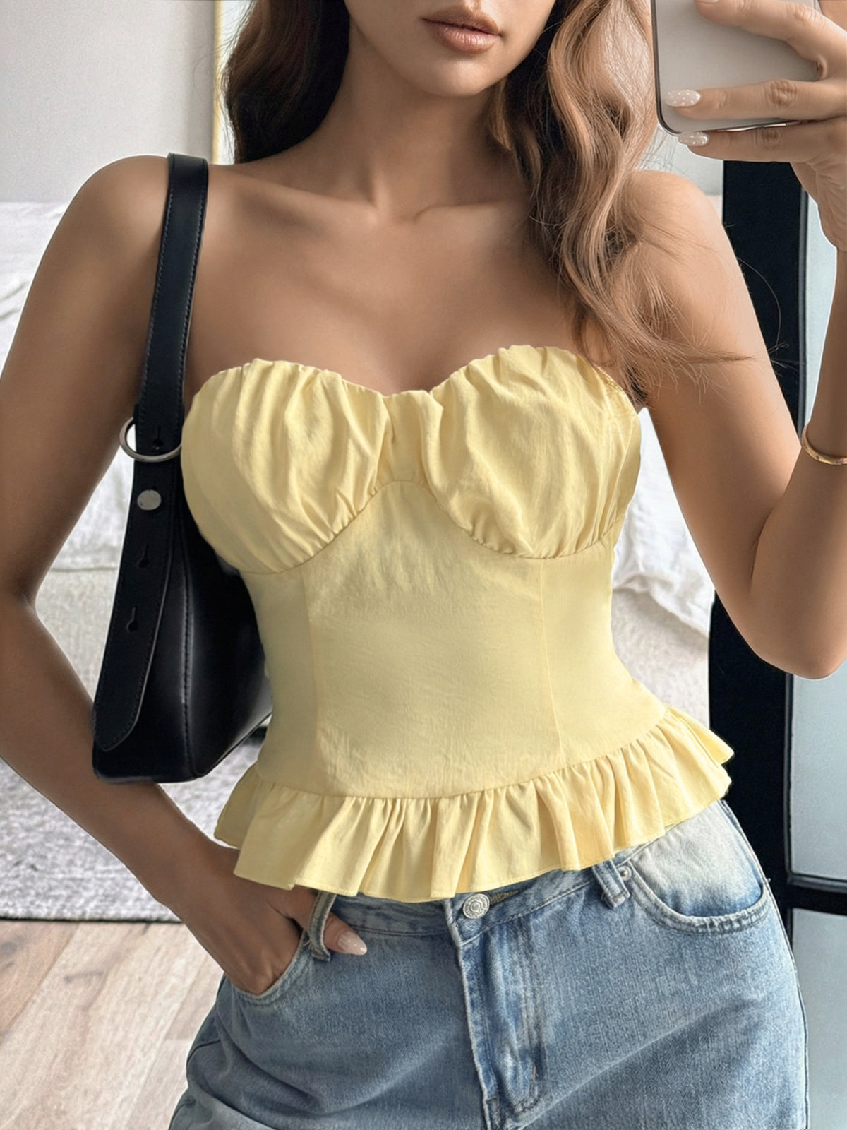 Ruffled Hem Tube Top (12)
