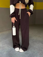 Zip Up Hoodie Wide-leg Pants Set (18)