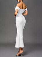 Off-shoulder Ruched Mermaid Maxi Dress (8)