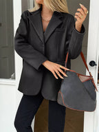 Lapel Collar Button Up Blazer (5)