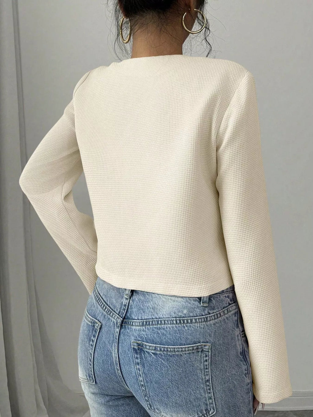 Bow Detail Cropped Outerwear (6)