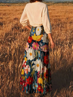Floral Print High-waisted Maxi Skirt (2)