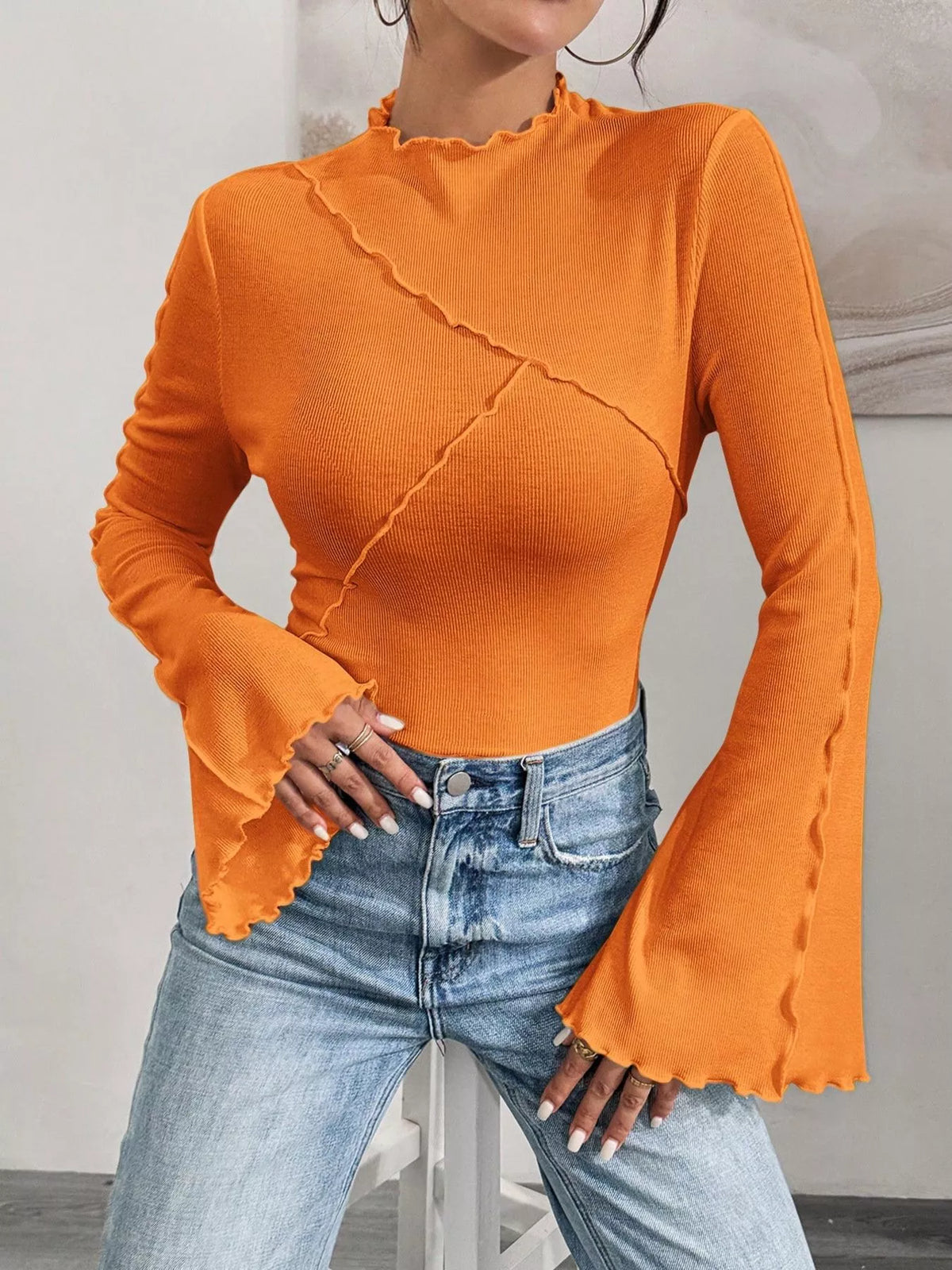 Lettuce Edge Flare Sleeve Top (21)