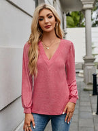 V-neck Long Sleeve T-shirt