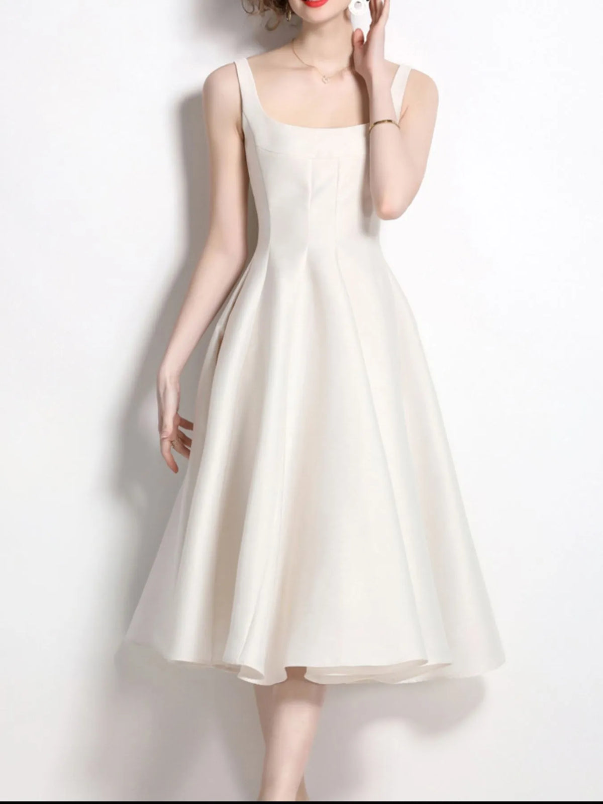A-line Silhouette Midi Sleeveless Dress (10)