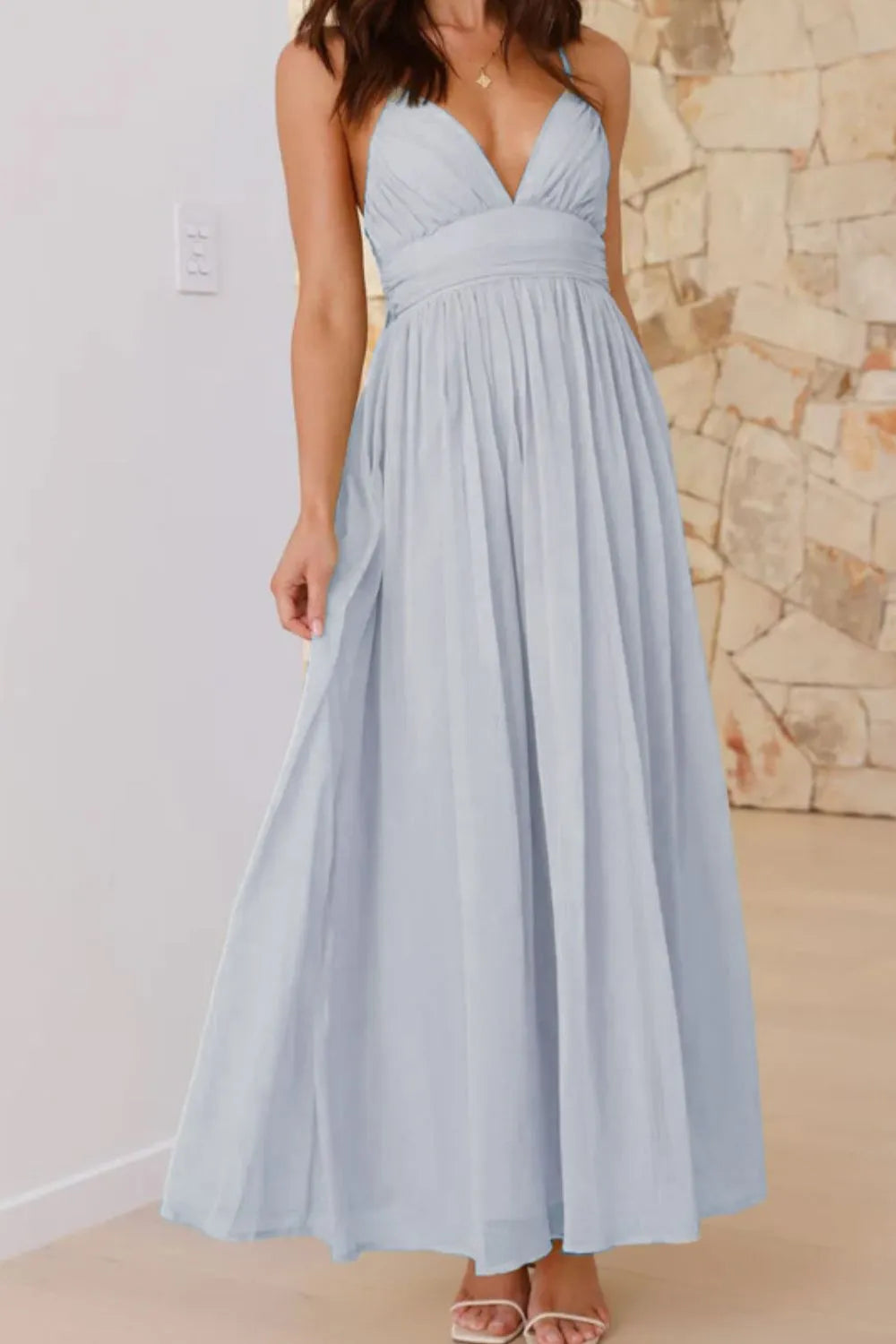 Ruched V-neck Cami Dress (11)