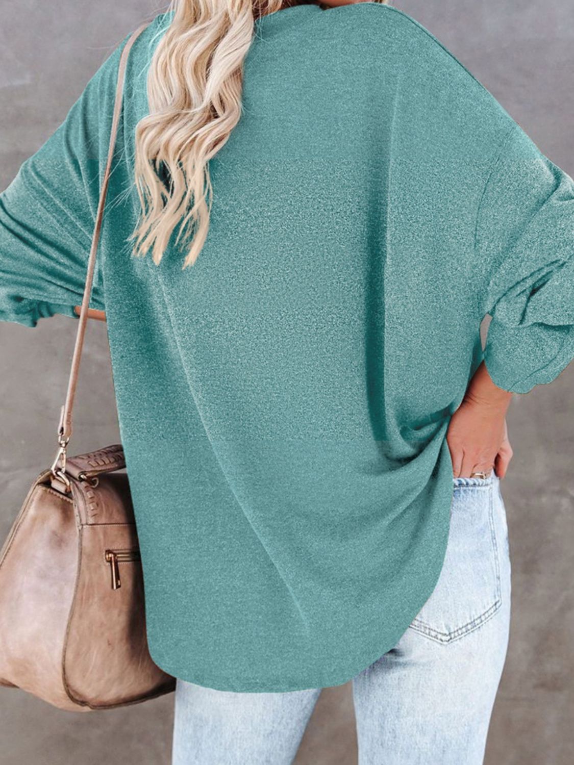 Buttoned Drop Shoulder Top (6)