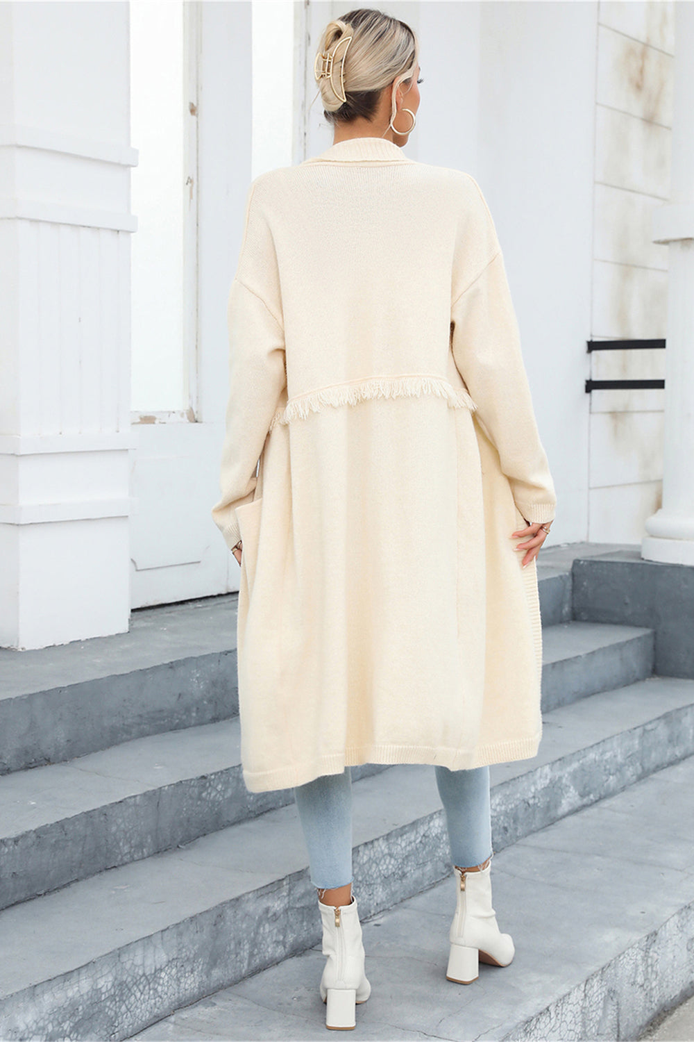 Open Front Pocketed Cardigan (6)