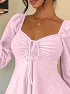 Ruched Sweetheart Neck Long Sleeve Top (23)