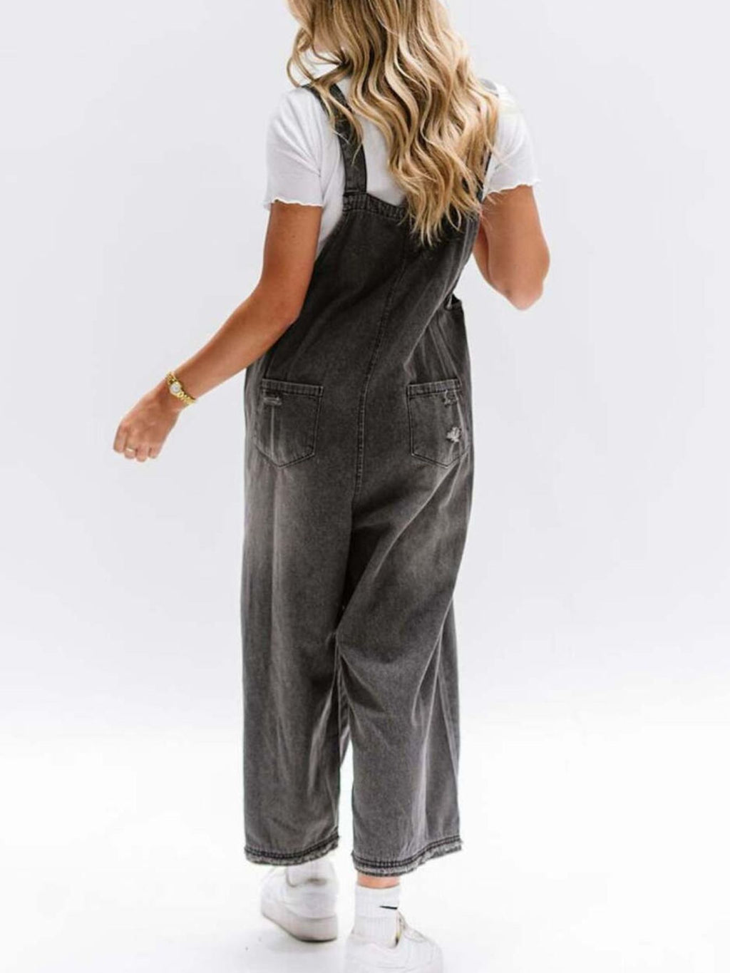 Distressed Wide Leg Denim Overalls (8)