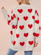 Heart Pattern Knit Button-up Cardigan (11)