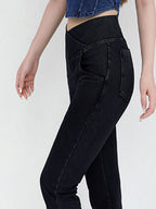 Wide Waistband Bootcut Jeans Pockets (9)