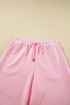 Textured Ruffled Sleeve Zipped Top Wide Leg Pants Set (20)