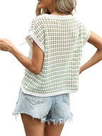 Striped Hollow Out Knit Top (9)